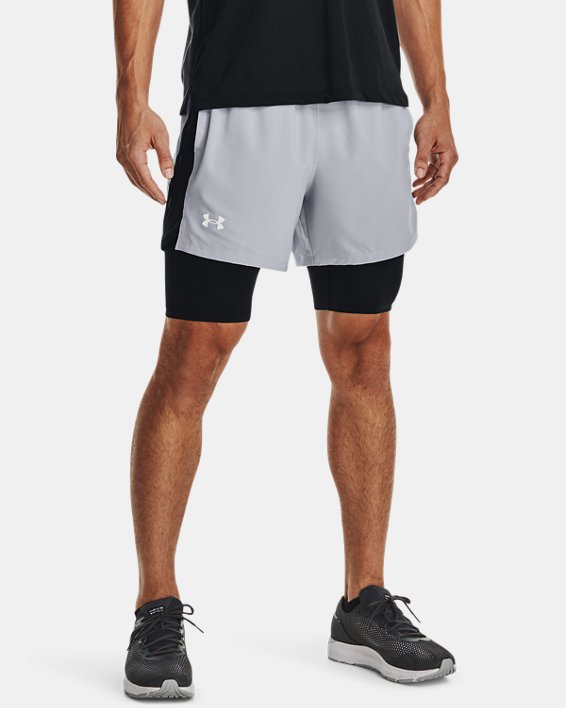Men's UA Launch 5'' 2-in-1 Shorts in Gray image number 0